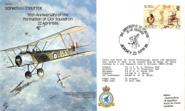 JERSEY - SPECIAL COVER 22 APR 1986 70th ANNIV OF LXX SQUADRON / 5084 - Jersey