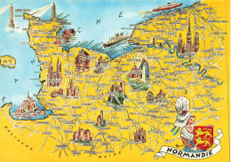 CARTES GEOGRAPHIQUES - Normandie - La Normandie - Carte Postale - Mapas