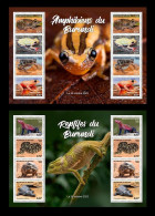 Burundi 2023 Mih. 4014/21 Fauna. Amphibians & Reptiles (2 M/S) MNH ** - Unused Stamps