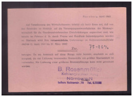 Dt- Reich (023641) Beilagenzettel Zur Kohlerechnung über Die Einschränkung Der Kohllieferung  Von Nur 75- 80 % - 1900 – 1949