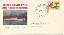 New Zealand FDC 3-12-1963 Opening Of First Commonwealth Pacific Submarine Telephone Cabel Sydney - Auckland - Suva - FDC