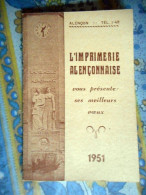 PETIT CALENDRIER Année 1951 L IMPRIMERIE ALENCONNAISE ALENCON - Small : 1941-60