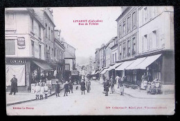 Cp, 14, LIVAROT, Rue De Falaise, Commerces, Voyagée 1916 - Livarot