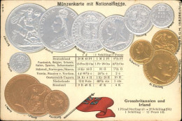 41363873 Muenze Auf Ak Grossbritannien Irland Fahne  - Monete (rappresentazioni)