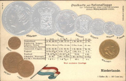 41363707 Muenze Auf Ak Niederlande Fahne  - Monnaies (représentations)