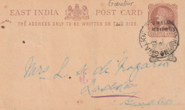 Inde Gwalior Entier Postal 1876 - 1858-79 Compañia Británica Y Gobierno De La Reina