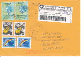 Brazil Registered Cover Sent To USA 26-11-2003 With Topic Stamps - Cartas & Documentos