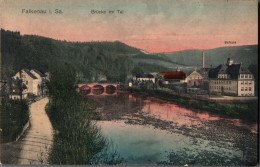 G2761 - Falkenau - Brücke Ins Tal Schule - Verlag Max Schubert - Floeha