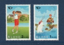 Aland, **, Yv, Mi 102, 103, SG 98, 99, Sports, Golf, Pêche, - Ålandinseln