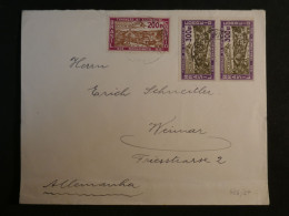 DI 10 BRESIL  BELLE  LETTRE  1935   A  WEIMAR ALEMANHA + PAIRE DE TP  + AFF. INTERESSANT+++ - Lettres & Documents