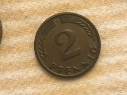 Münze Münzen Umlaufmünze Deutschland 2 Pfennig 1965 Münzzeichen G - 2 Pfennig