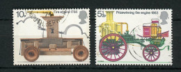 GRANDE BRETAGNE - VEHICULES DE POMPIERS - N° Yvert 722+724 Obli - Used Stamps