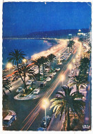 CPSM Dentelée 10.5 X 15 Alpes Maritimes NICE La Nuit La Promenade Des Anglais - Nice By Night