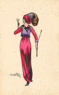 NAILLOD * CPA Illustrateur Naillod * Série 136 * Femme Mode Robe Chapeau Hat Canne Lunettes Théâtre Opéra - Naillod