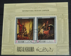 RAS AL KHAIMA 1968, Rembrandt, Museum Campaign, Paintings, Art, Imperf, Souvenir Sheet, Used - Rembrandt