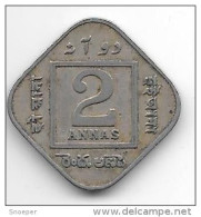 *india Britisch 2 Anna  1918 C Km 516  Fr+ - Inde