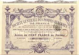 SOCIETE GENERALE DE POMPES FUNEBRES DE FRANCE 1899 - Trasporti