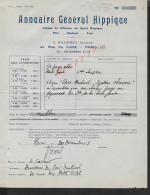 HIPPIMES LETTRE ANNUAIRE HIPPIQUE PARIS RUE DU CAIRE SOCIETE COURSE DE CHEVAUX 1928  : - Equitation