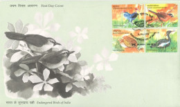 INDIA - 2006 - FDC STAMPS OF ENDANGERED BIRDS OF INDIA. - Covers & Documents