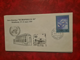 Lettre / Carte 1999  GENEVE NATIONS UNIES SALON EUROPHILEX STRASBOURG - Storia Postale