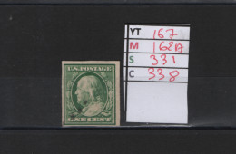 Obl 167 YT 162 MIC 331 SCO 338 GIB Franklin 1908-1909 Etats Unis 58/05 Non Dentelé - Used Stamps