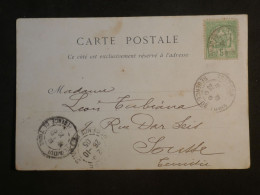 DI 10 REGENCE DE TUNIS BELLE  CARTE 1906 TLECEM  A   SOUSSE+ AFF. INTERESSANT+++ - Lettres & Documents