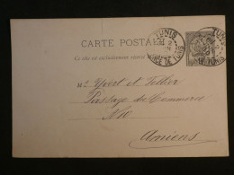 DI 10 TUNISIE  BELLE  CARTE ENTIER 1900 TUNIS  A  AMIENS FRANCE + AFF. INTERESSANT+++ - Cartas & Documentos