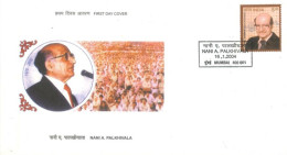 INDIA - 2004 - FDC STAMP OF NANI A. PALKHIVALA. - Lettres & Documents