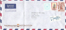 Bahrain Registered AirmailCV Manama 04may1992 To Europe With President 400f +50f + Charity Stamp - Bahrain (1965-...)