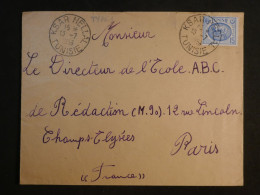 DI 10 TUNISIE  BELLE  LETTRE   1953 PETIT BUREAU KSAR HELLAL  A PARIS FRANCE  ++AFF. INTERESSANT+++ - Cartas & Documentos