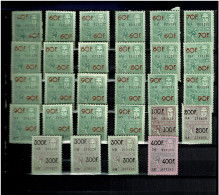 1950-1980 24 X Belgique Timbres Fiscaux (avec Gomme) /Belgische Taxzegels ** 40F 60F 80F 90F 100F 200F 300F 400F - Postzegels