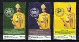 MALAYSIA 2023 SILVER JUBILEE OF DYMM SULTAN TERENGGANU COMP. SET 3 STAMPS MNH MINT (**) - Malaysia (1964-...)