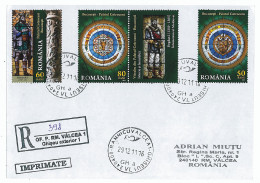 NCP 37 - 398b-a STAINED-GLASSES, Romania - Registered, Stamps With Vignette - 2011 - Vidrios Y Vitrales