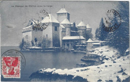 Chateau De Chillon Sous La Neige 1912 - Veytaux