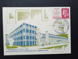 Inauguration De L'imprimerie Des Timbres Poste, 1643, 1er Jour - 1967-1970 Marianne (Cheffer)