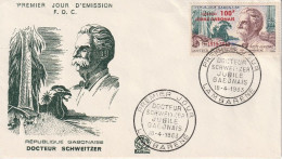 GABON Poste Aérienne  11 FDC Premier Jour Albert SCHWEITZER NOBEL Paix Gabon Ogooué Orgue Organ Lambaréné 2 - Albert Schweitzer