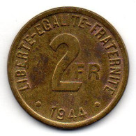 FRANCE, 2 Francs, Brass, Year 1944, KM # 905 - 2 Francs