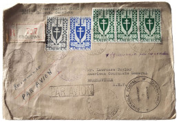 1942 ENVELOPPE + TIMBRES DE AMERICAN PRESBYTERIAN CAMERON To AMERICAN CONSULATE BRAZZAVILLE - Usati