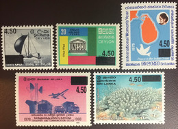 Sri Lanka 2007 4.50 Surcharges Set Marine Life MNH - Sri Lanka (Ceylan) (1948-...)