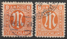 MiNr. 21 Deutschland Alliierte Besetzung Bizone       3. Deutscher Druck (Odr., Verschiedene Papiersorten) - Oblitérés