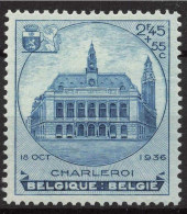 Timbre - BELGIQUE - 1936 - Charleroi - COB  437** - Cote 60 COB 2022 - Nuovi