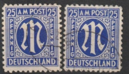 MiNr. 28 Deutschland Alliierte Besetzung Bizone       3. Deutscher Druck (Odr., Verschiedene Papiersorten) - Used