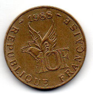 FRANCE, 10 Francs, Nickel-Bronze, Year 1988, KM # 965 - 10 Francs