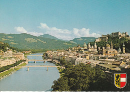 Salzbourg , Altstadt Et Salzach : Armoiries , Vue De Mönchsberg - Salzburg Stadt