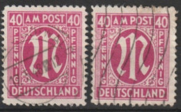 MiNr. 30 Deutschland Alliierte Besetzung Bizone       3. Deutscher Druck (Odr., Verschiedene Papiersorten) - Used