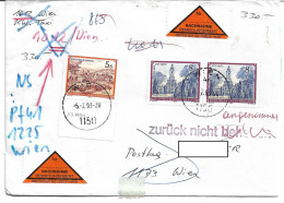 1199h Österreich 1992, Druckdatum 23.VII.91 Auf 5.- Freimarke Als NN- Brieffrankatur, R - Brieven En Documenten