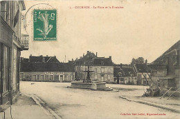 - Yonne - Ref-A859- Courson Les Carrières - La Place Et La Fontaine - Café Du Centre - Cafés - - Courson-les-Carrières