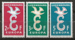 LUXEMBOURG: *, N°YT 548 à 550, Série, Europa, Ch., TB - Ungebraucht