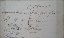 O 3 Lettre Lesneven  Vers  Morlaix - 1852 Luis-Napoléon