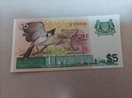 Billete De Singapur De 5 Dólares, Año 1976, Serie A, UNC - Singapur